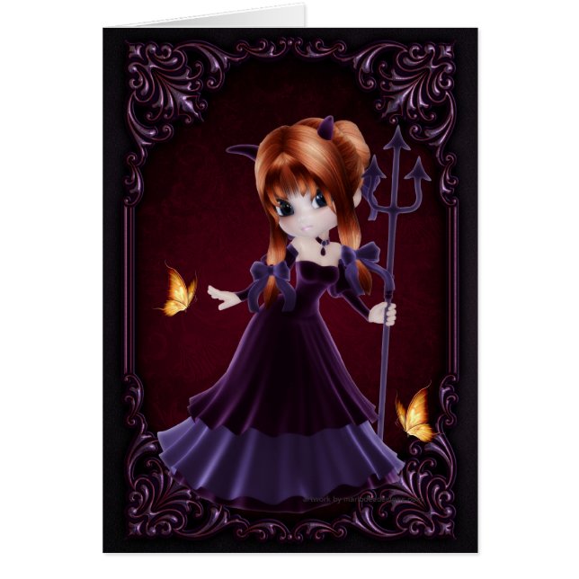 Little Cookie Devil Girl Design 5 Card (Vorne)