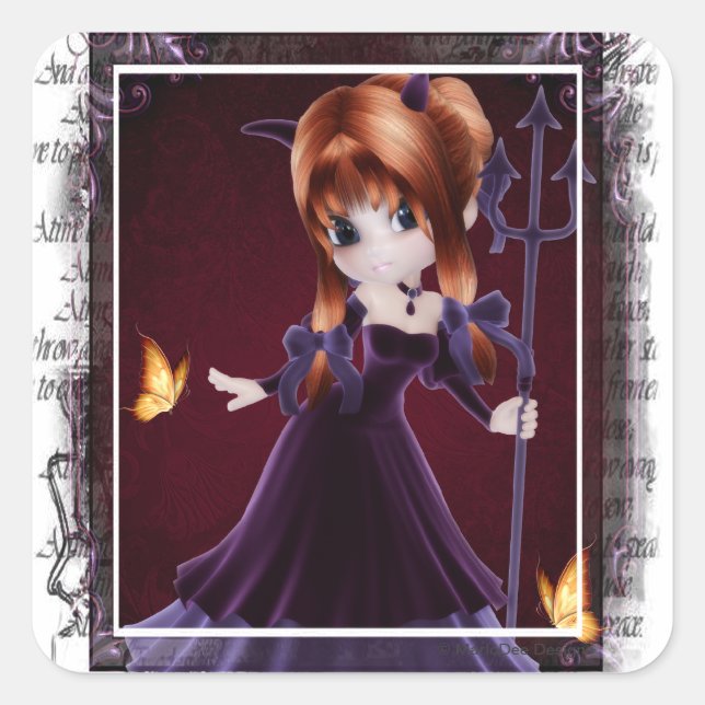 Little Cookie Devil Girl Design 5 Sticker (Vorderseite)