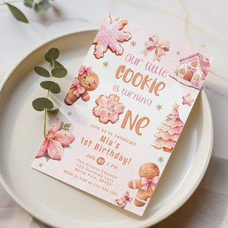 Little Cookie Weihnachten 1. Geburtstag Einladung
