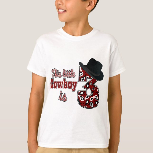 Little Cowboy 3. Geburtstag T-Shirt (Vorderseite)
