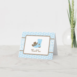 Little Cowboy Baby Dusche Danke blau und braun