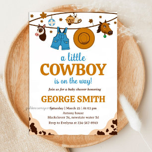 Little Cowboy Baby Dusche Honorar Party Einladung
