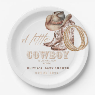 Little Cowboy Baby Dusche Pappteller