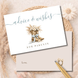Little Cowboy Baby Shower Advice Wishes Parents Dankeskarte