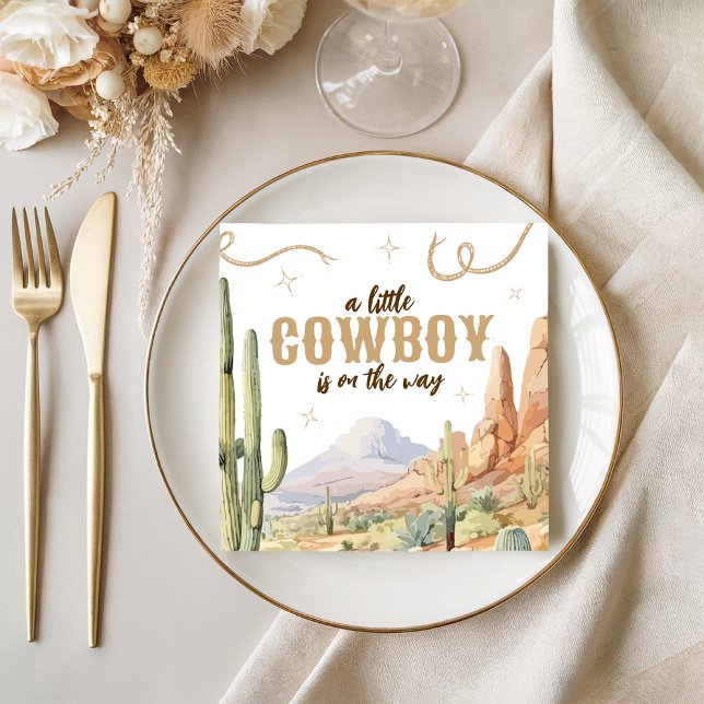 Little Cowboy Baby Shower Napkins Serviette (Von Creator hochgeladen)