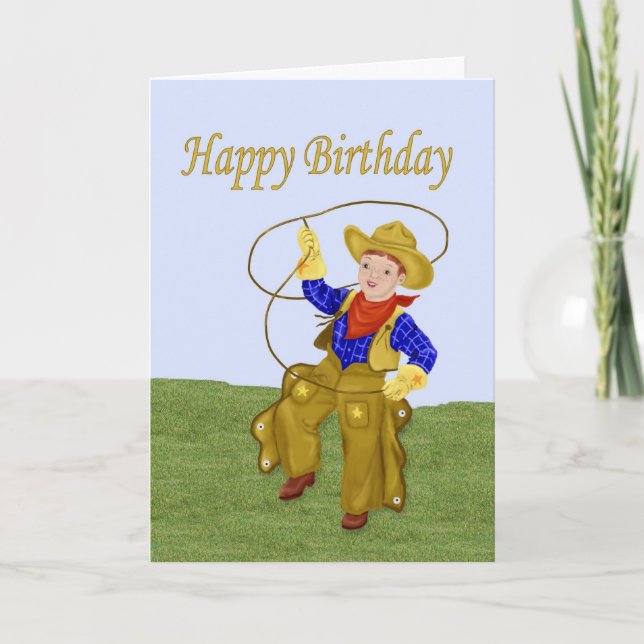 Little Cowboy Birthday Card Karte (Vorderseite)