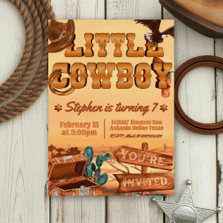 Little Cowboy Birthday Einladung