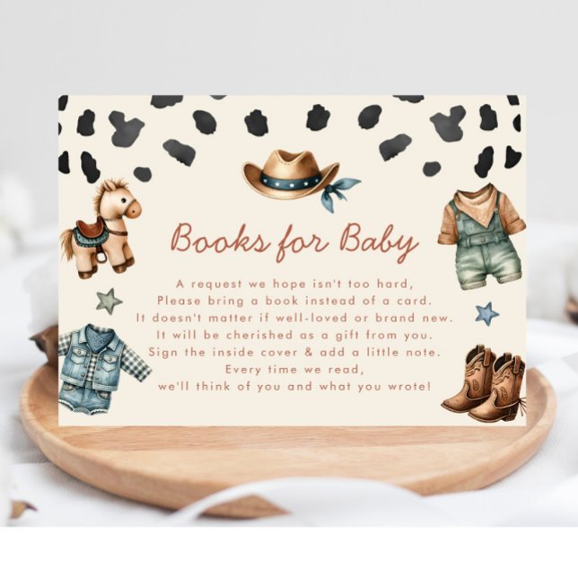 Little Cowboy Books for Baby Boy Shower Begleitkarte (Von Creator hochgeladen)