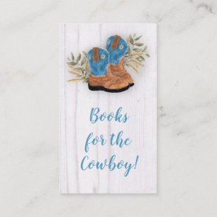 Little Cowboy Bootie Baby Shower Book Request Encl Begleitkarte