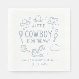Little Cowboy Boy Baby Shower Serviette