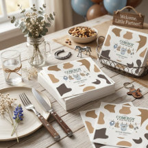 Little Cowboy Clothesline Baby Shower Quadratisch