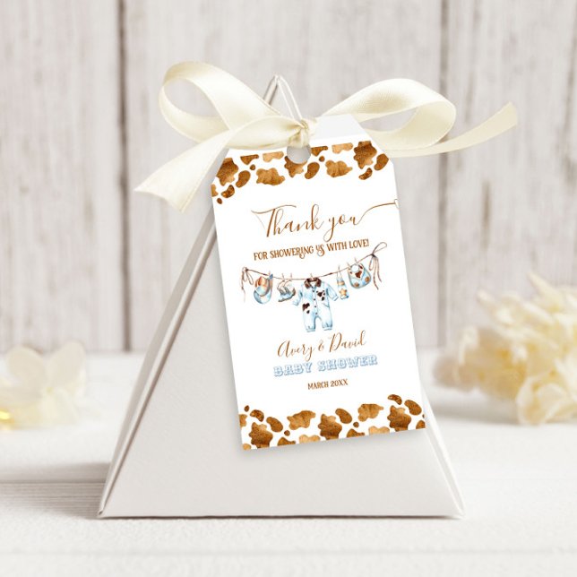 Little Cowboy Clothesline WildWest Boy Baby Shower Geschenkanhänger (Von Creator hochgeladen)