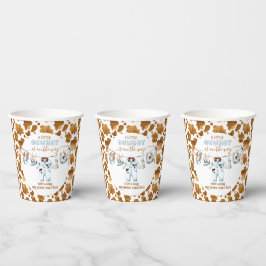 Little Cowboy Clothesline WildWest Boy Baby Shower Pappbecher