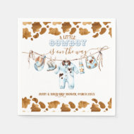 Little Cowboy Clothesline WildWest Boy Baby Shower Serviette