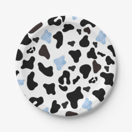 Little Cowboy Cow Print Paper Plates Pappteller