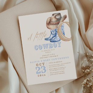 Little Cowboy First Rodeo Baby Dusche Einladung