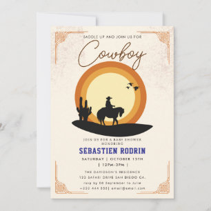 Little Cowboy Modern Baby Dusche Einladung