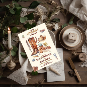 Little Cowboy Modern Western Rodeo Kinderdusche Einladung