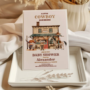 Little Cowboy Modern Western Rodeo Kinderdusche Einladung