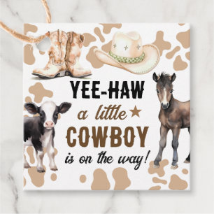 Little Cowboy Rodeo Baby Dusche Geschenkanhänger