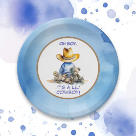 Little Cowboy Themed Baby Dusche Pappteller