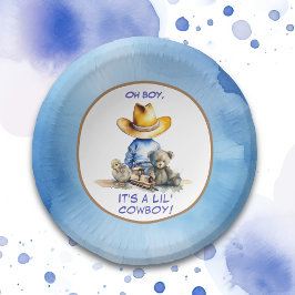 Little Cowboy Themed Baby Dusche Pappteller