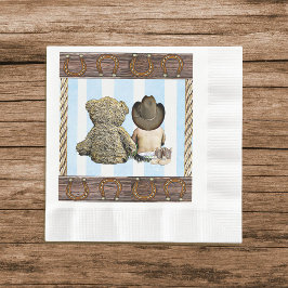 Little Cowboy und Teddy Bar Party Serviette