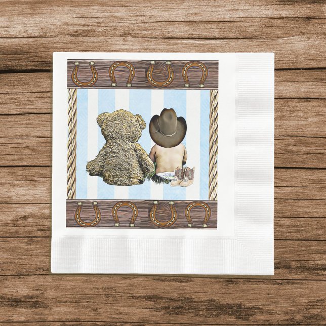 Little Cowboy und Teddy Bar Party Serviette (Von Creator hochgeladen)