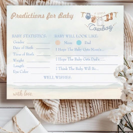 Little Cowboy Western Baby Shower Baby Predictions