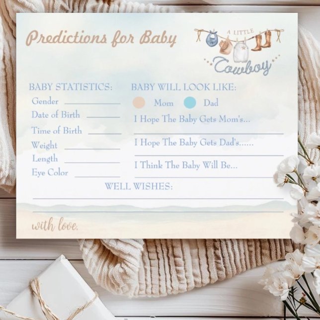 Little Cowboy Western Baby Shower Baby Predictions (Von Creator hochgeladen)