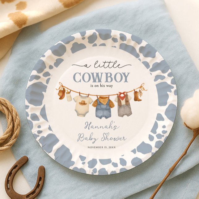 Little Cowboy Western Baby Shower Pappteller (Von Creator hochgeladen)