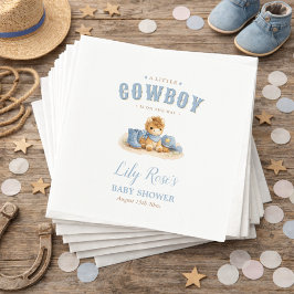 Little Cowboy Western Boy Baby Shower Serviette