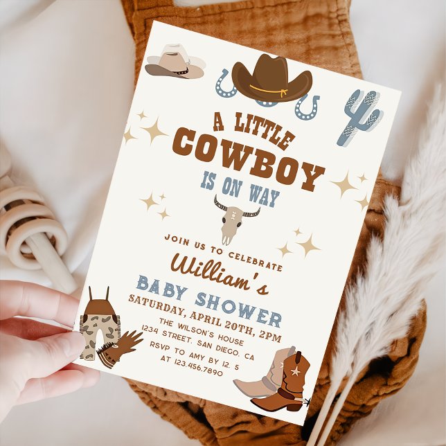 Little Cowboy Wild West Rodeo Boy Baby Shower Einladung (Von Creator hochgeladen)