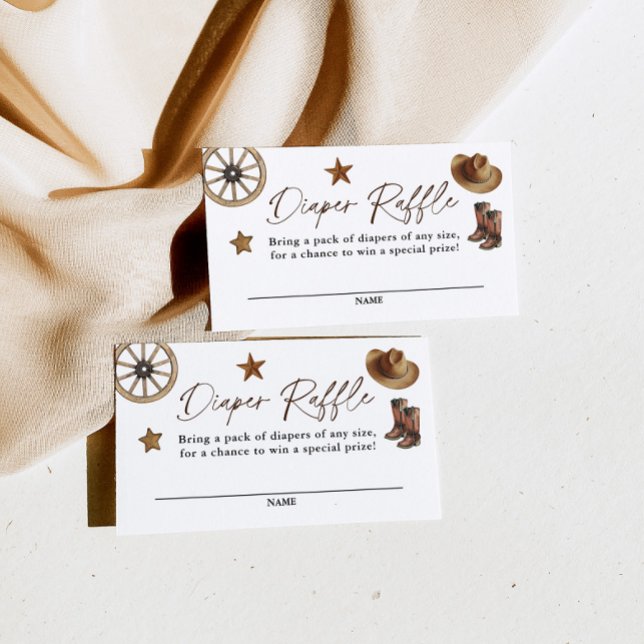 Little Cowboy, Wild West Rodeo Diaper Raffle Begleitkarte (Von Creator hochgeladen)