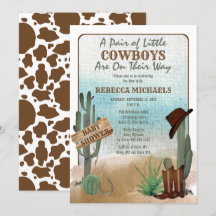 \Little Cowboys Western Boy Twins Baby Dusche