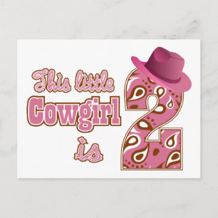 Little Cowgirl 2. Geburtstag Postkarte