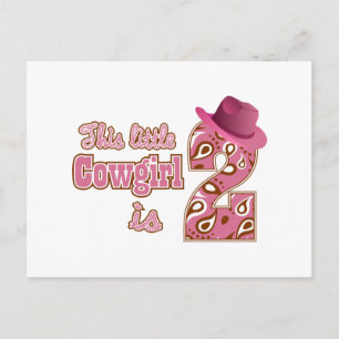 Little Cowgirl 2. Geburtstag Postkarte