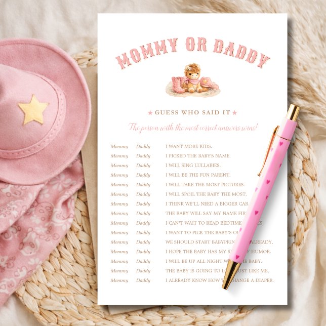 Little Cowgirl Baby Shower Game Guess Who Said It (Von Creator hochgeladen)