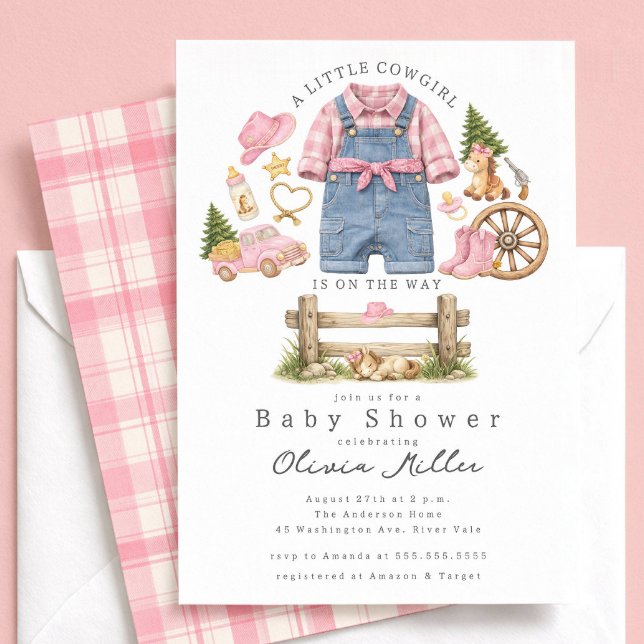 Little Cowgirl Baby Shower Invitation Girl Einladung (Von Creator hochgeladen)