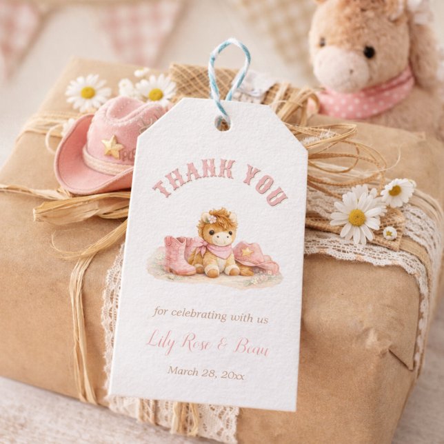 Little Cowgirl Baby Shower Thank You Gift Geschenkanhänger (Von Creator hochgeladen)