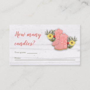 Little Cowgirl Bootie Baby Duschkabine Raffle Gues Begleitkarte