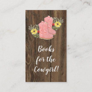 Little Cowgirl Bootie Baby Shower Book Request Enc Begleitkarte
