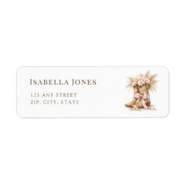 Little Cowgirl Chic Baby Shower Return Address