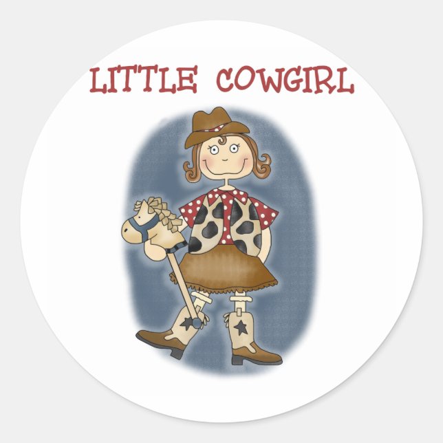 Little Cowgirl Runder Aufkleber (Vorderseite)