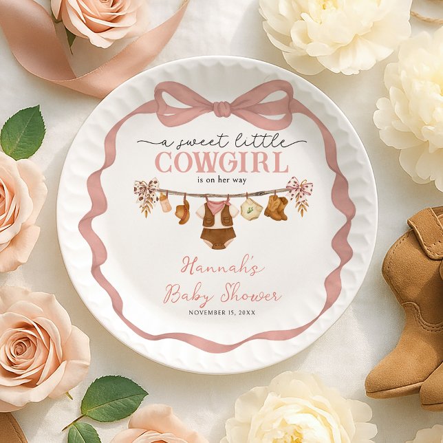 Little Cowgirl Western Baby Shower Pappteller (Von Creator hochgeladen)