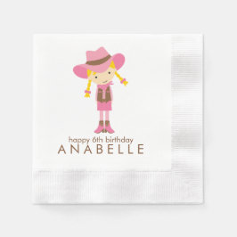 Little Cowgirl Western Birthday Party Serviette