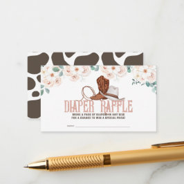 Little Cowgirl Western Floral Diaper Raffle Ticket Begleitkarte