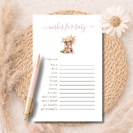 Little Cowgirl Western Wishes For Baby Advice Card