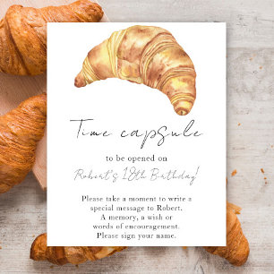 Little Croissant Time Kapsel 1. Geburtstag Poster
