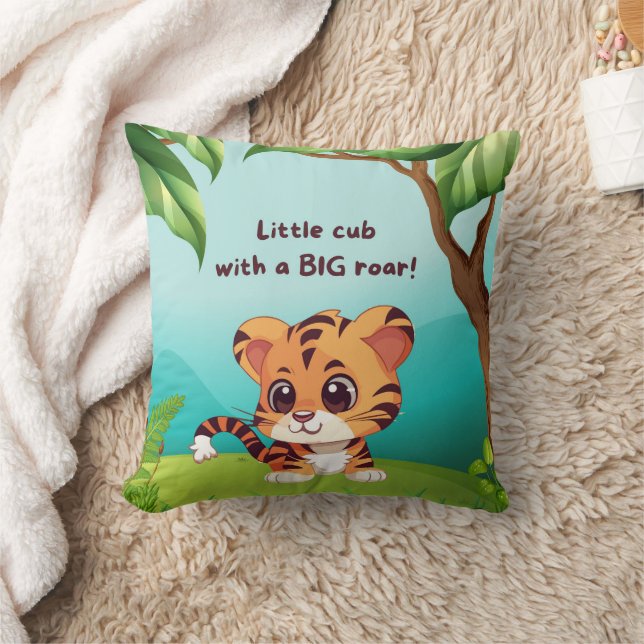 Little Cub Big Roar Square Throw Kissen (Decke)